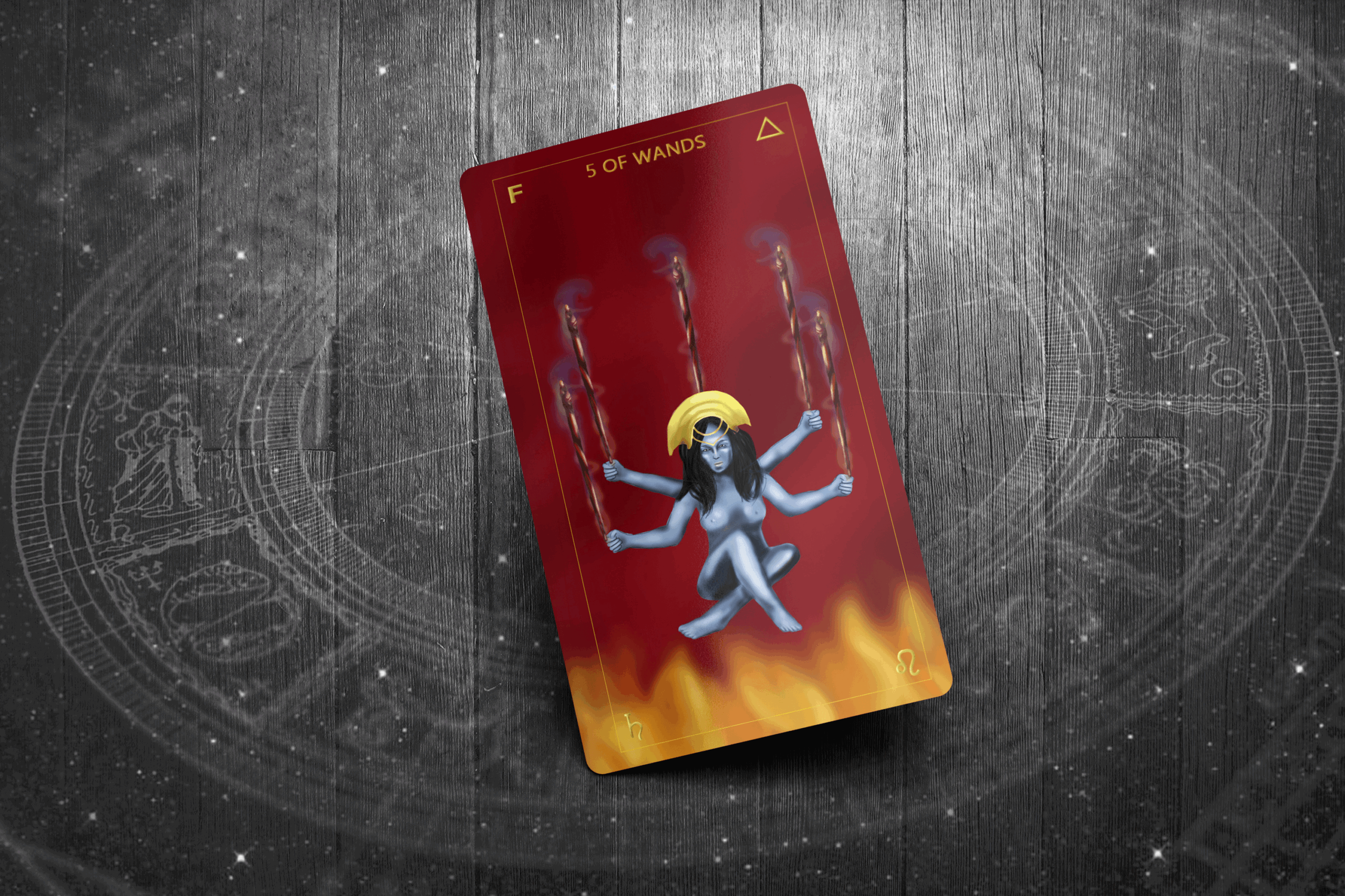 5 of Wands Tarot Card – Symbolism & Meaning